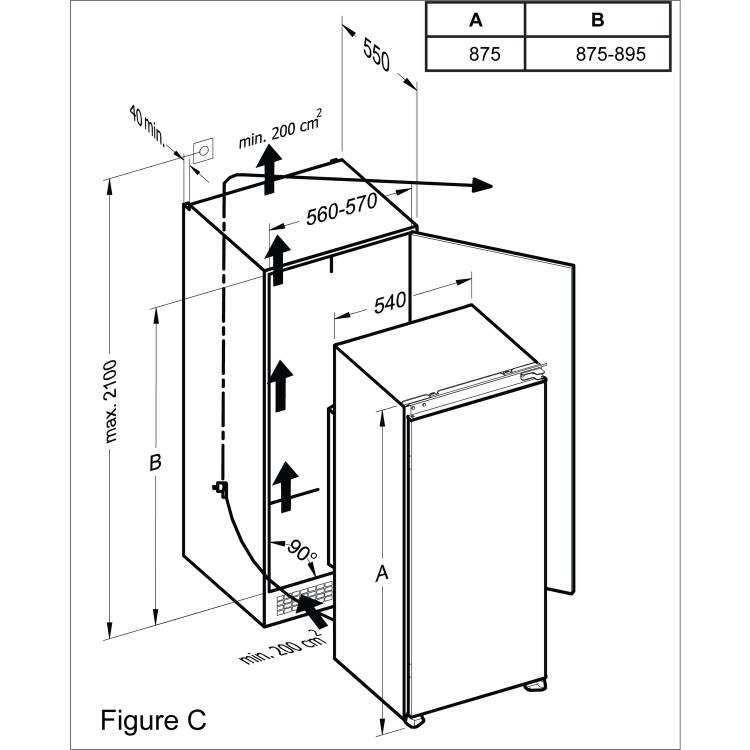 GRADE A2 - NordMende RII880APLUS 123L 88cm Integrated In-column Fridge With Ice Box