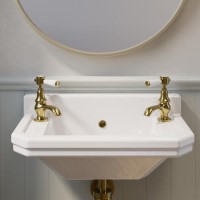 White Wall Hung Cloakroom Basin with 2 Tap Holes 506mm - Ripley White Wall Hung Cloakroom Basin with 2 Tap Holes 506mm - Ripley