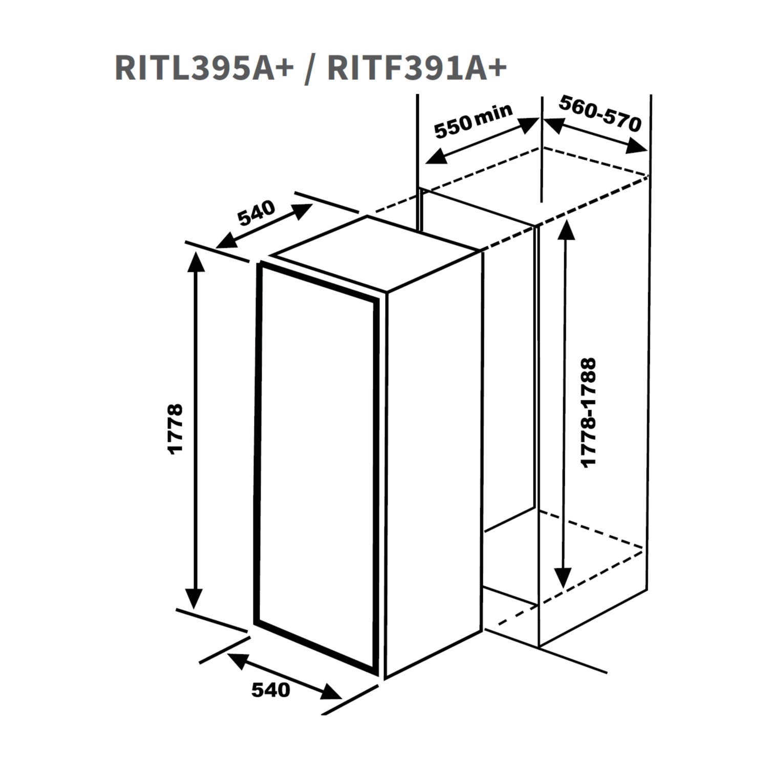 NordMende RITL395APLUS Integrated Tall Fridge Appliances Direct