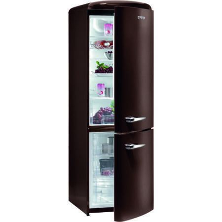 Gorenje RK60359OCH Retro Style Freestanding Fridge Freezer Right Hand Hinge Dark Chocolate