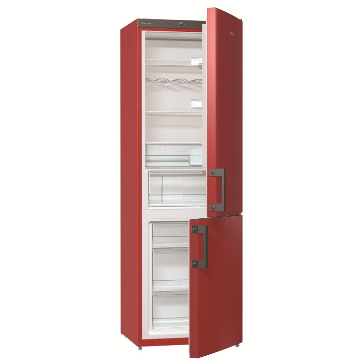Gorenje RK6192ERD 453689 60cm Wide Frost Less Freestanding Fridge Freezer Fire Red