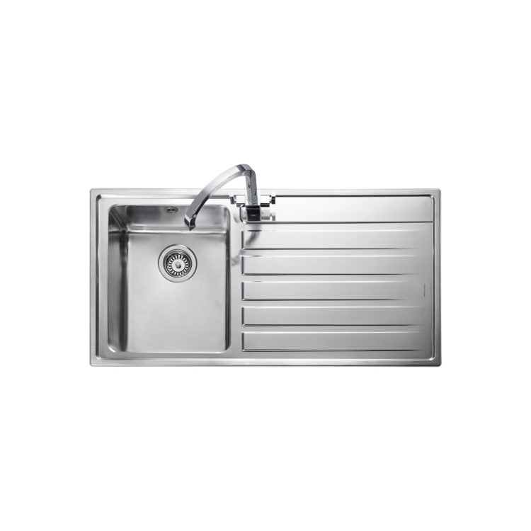 Rangemaster Rockford Single Bowl Right Hand Drainer Stainless Steel Chrome Kitchen Sink