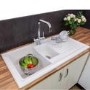 GRADE A2 - Reginox 1.5 Bowl White Ceramic Kitchen Sink with Reversible Drainer 