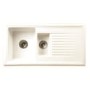GRADE A2 - Reginox RL301CW 1.5 Bowl White Ceramic Kitchen Sink with Reversible Drainer