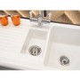 GRADE A2 - Reginox RL301CW 1.5 Bowl White Ceramic Kitchen Sink with Reversible Drainer