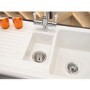 GRADE A2 - Reginox 1.5 Bowl White Ceramic Kitchen Sink with Reversible Drainer 