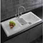 GRADE A2 - Reginox 1.5 Bowl White Ceramic Kitchen Sink with Reversible Drainer 