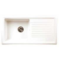 Single Bowl White Ceramic Kitchen Sink with Reversible Drainer - Reginox Single Bowl White Ceramic Kitchen Sink with Reversible Drainer - Reginox