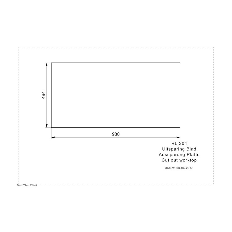 Single Bowl White Ceramic Kitchen Sink with Reversible Drainer - Reginox
