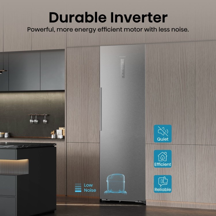 Hotpoint KitchenFit 372 Litre Tall Freestanding Larder Fridge - Silver