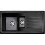 GRADE A2 - Reginox RL401CB 1.5 Bowl Reversible Inset Ceramic Sink Black