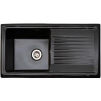 GRADE A2 - Reginox RL404CB 1.0 Bowl Reversible Inset Ceramic Sink Black
