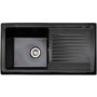 GRADE A2 - Reginox RL404CB 1.0 Bowl Reversible Inset Ceramic Sink Black