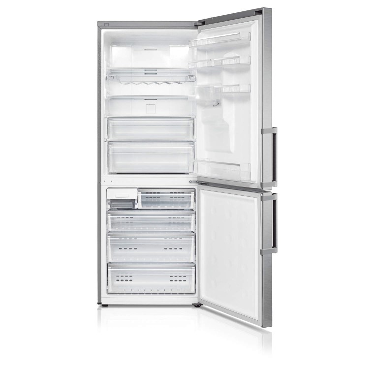 GRADE A2 - Light cosmetic damage - Samsung RL4362FBASL G-series Silver 70cm Wide Freestanding Fridge Freezer With Easy Clean Steel Doors