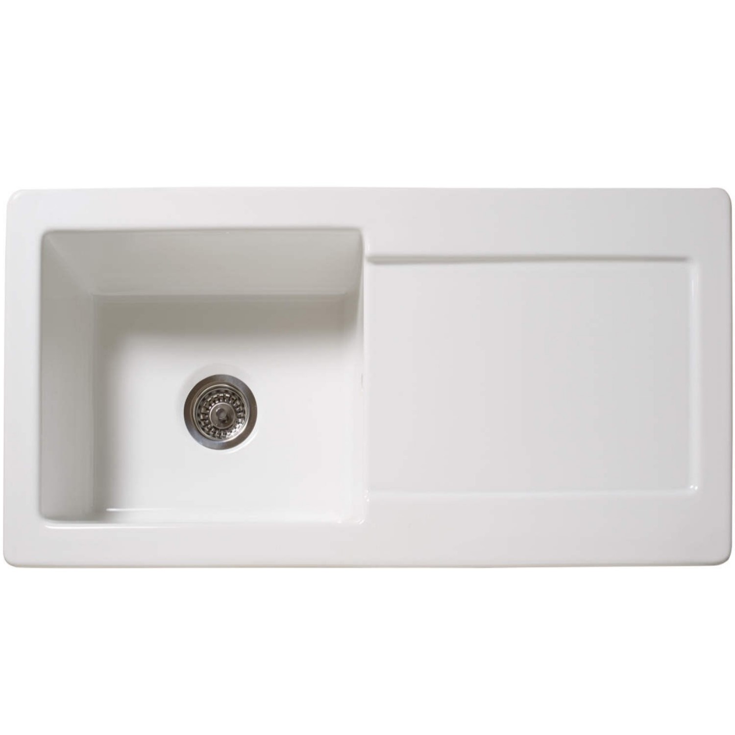 Reginox Single Bowl Reversible Drainer Ceramic White Inset Kitchen Sink