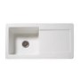 Reginox RL504CW/GENESIS-WH Reversible 1 Bowl White Ceramic Sink And Genesis Chrome With White Levers Tap Pack