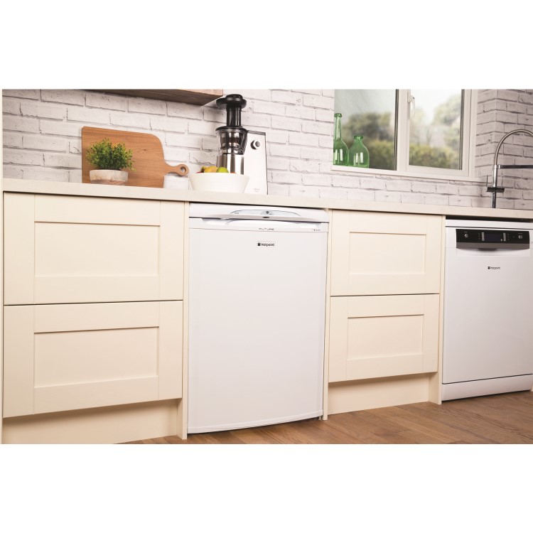 GRADE A2 - Hotpoint RLA36P Future Freestanding Under Counter Fridge with Microban -Global White