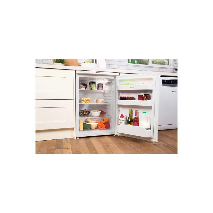 GRADE A2 - Hotpoint RLAAV22P 55cm Wide Under Counter Freestanding Fridge - Polar White