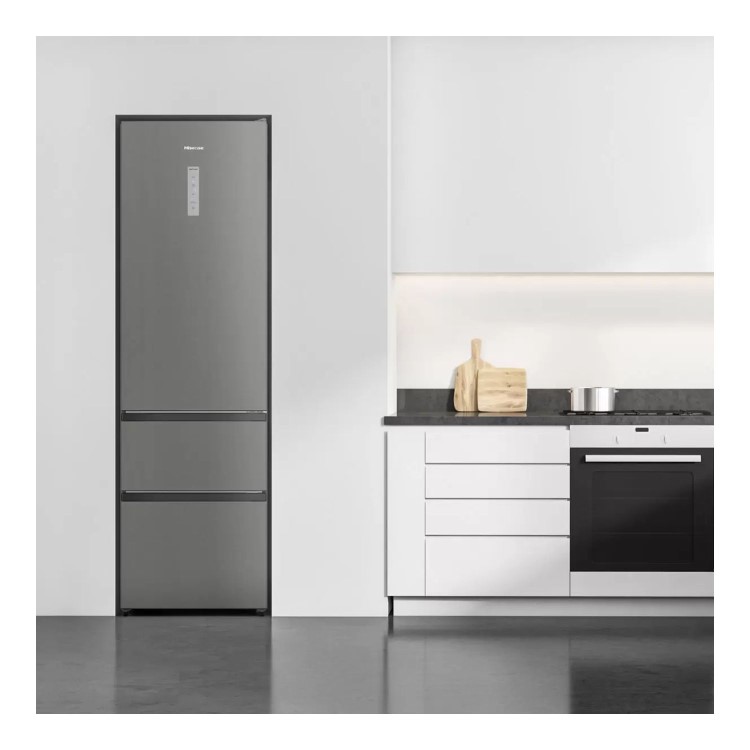 Hisense 368 Litre 60/40 Freestanding Fridge Freezer - Stainless Steel