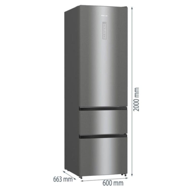 Hisense 368 Litre 60/40 Freestanding Fridge Freezer - Stainless Steel