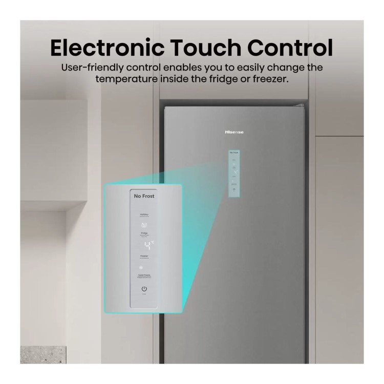 Hisense 368 Litre 60/40 Freestanding Fridge Freezer - Stainless Steel