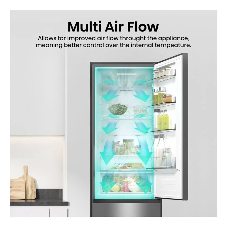 Hisense 368 Litre 60/40 Freestanding Fridge Freezer - Stainless Steel