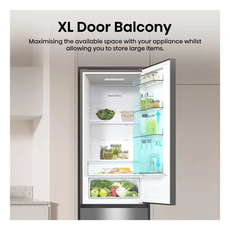 Hisense 368 Litre 60/40 Freestanding Fridge Freezer - Stainless Steel