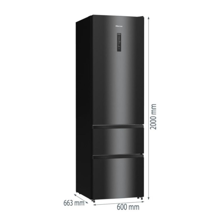 Hisense 368 Litre 60/40 Freestanding Fridge Freezer - Black