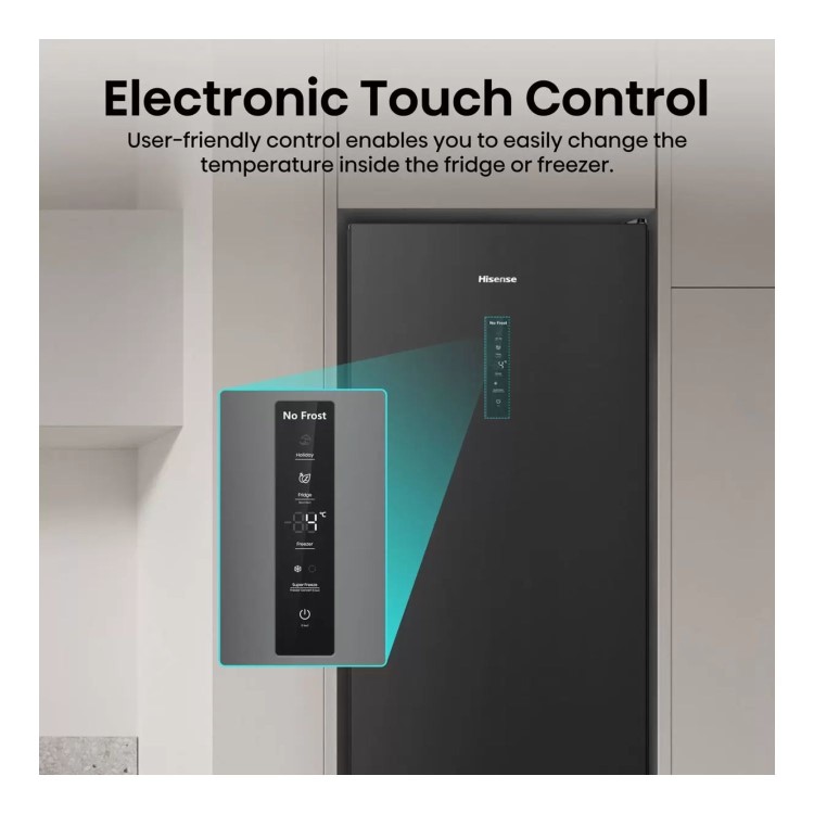 Hisense 368 Litre 60/40 Freestanding Fridge Freezer - Black