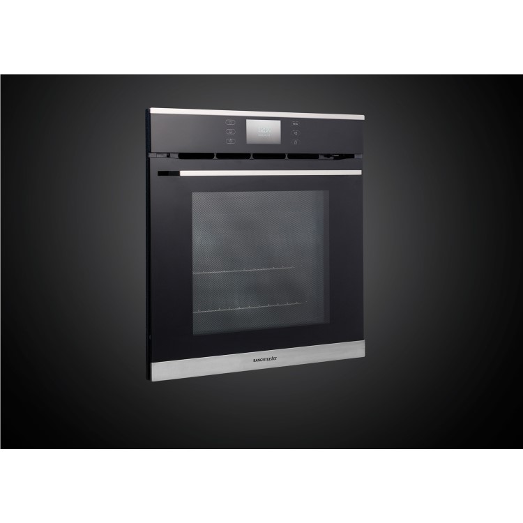 GRADE A1 - Rangemaster RMB610PBLSS-SC 60cm Built-in10 Function Pyrolytic Single Oven Soft Close