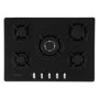 Rangemaster 70cm 5 Burner Black Glass Gas Hob with Wok Burner