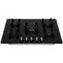 Rangemaster 70cm 5 Burner Black Glass Gas Hob with Wok Burner