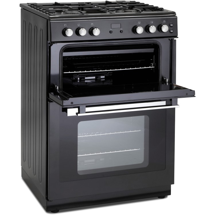 Montpellier RMC61GOK 60cm Mini Range Double Oven Gas Cooker - Black