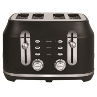 Rangemaster RMCL4S304BK Classic 4-Slice Toaster – Stylish Matt Black Fast Toasting