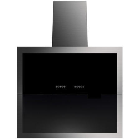 Rangemaster 86910 Galaxy Angled 90cm Chimney Hood - Black Glass