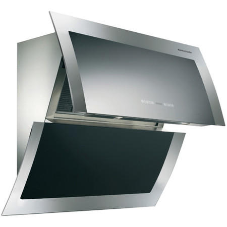 Rangemaster 86910 Galaxy Angled 90cm Chimney Hood - Black Glass