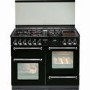 Rangemaster 73100 - 110cm Dual Fuel Range Cooker With Porthole Doors And - Black With Chrome Trim