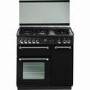 Rangemaster 72840 Black And Chrome 90cm Dual Fuel Range Cooker With Porthole Doors