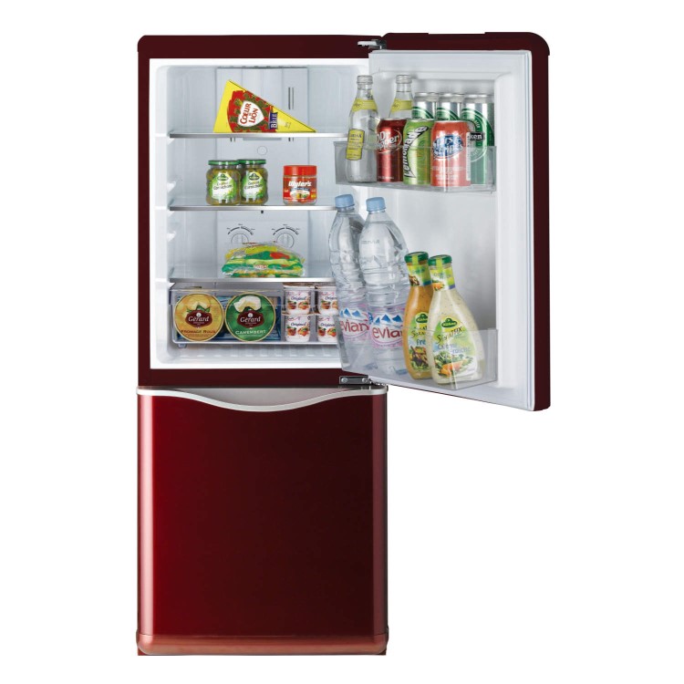 GRADE A2 - Light cosmetic damage - Daewoo RN173NR Retro Style Frost Free Fridge Freezer Red