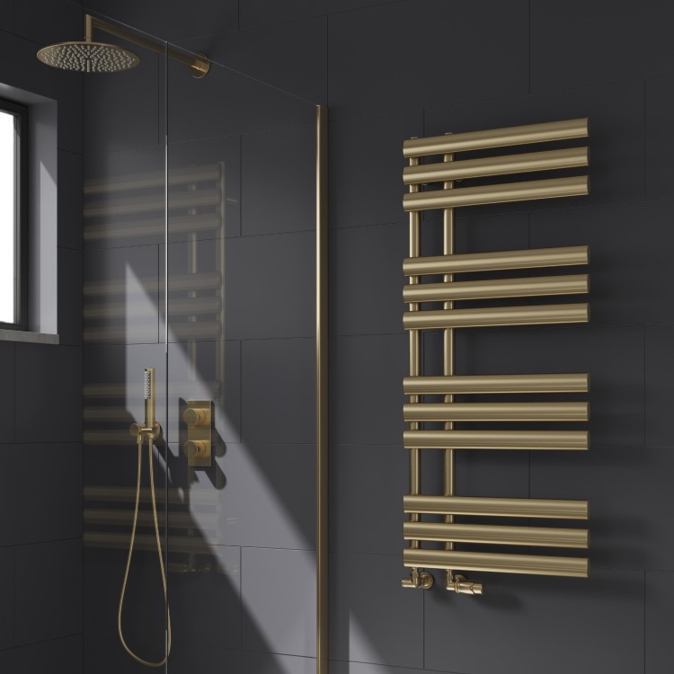 Reina Chisa Brass Designer Towel Radiator - 1130 x 500mm
