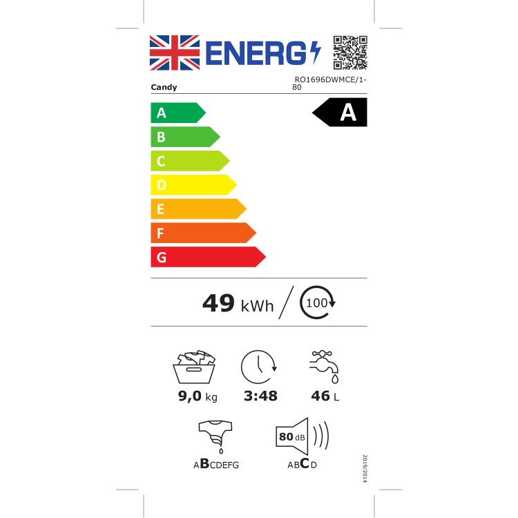 Candy RapidÓ 9kg 1600rpm Washing Machine - White