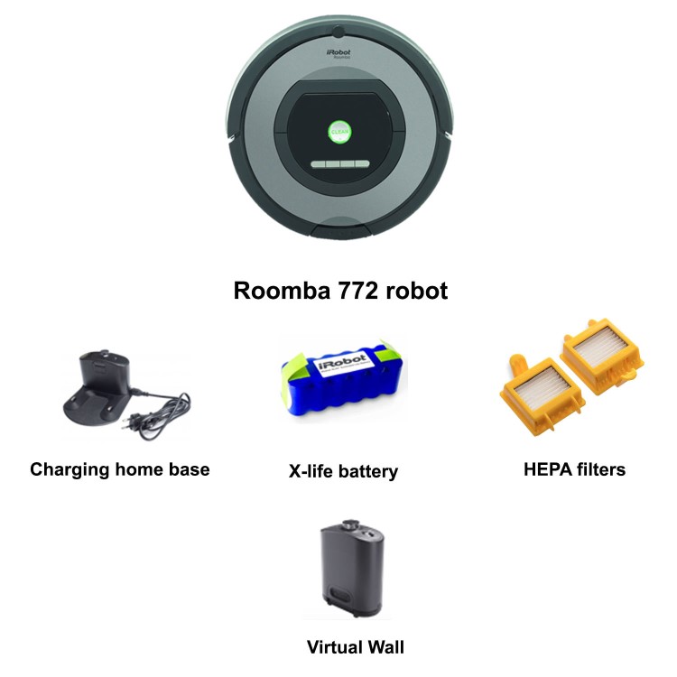 iRobot ROOMBA772 HEPA Pet Robot Vacuum Cleaner with Free Virtual Wall