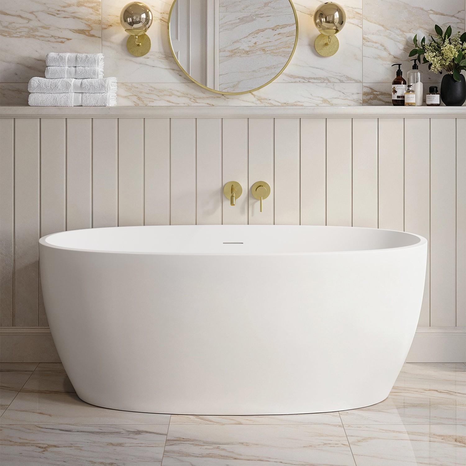 Matt Freestanding Double Ended Bath 1500 x 725mm