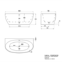 Matt White Freestanding Back to Wall Double Ended Bath 1500 x 780mm - Rosa