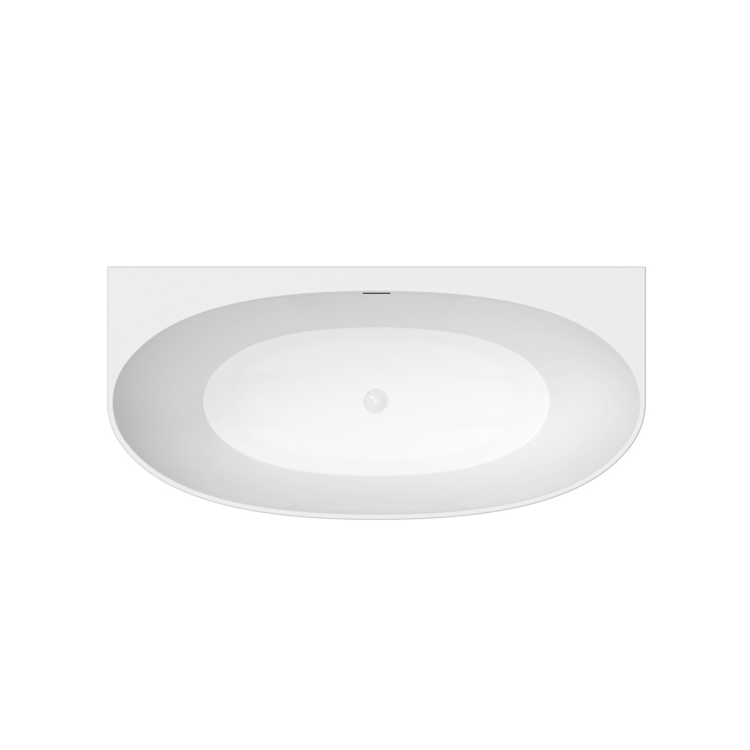 Matt White Freestanding Back to Wall Double Ended Bath 1500 x 780mm - Rosa
