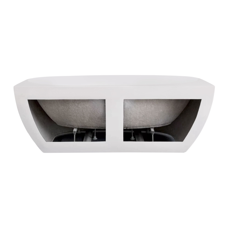 Matt White Freestanding Back to Wall Double Ended Bath 1700 x 780mm - Rosa