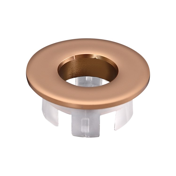 Brushed Bronze Round Basin Overflow Cover - Ashford