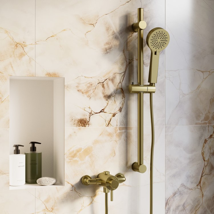 Brushed Brass 3 Function Round Slide Rail Kit - Arissa