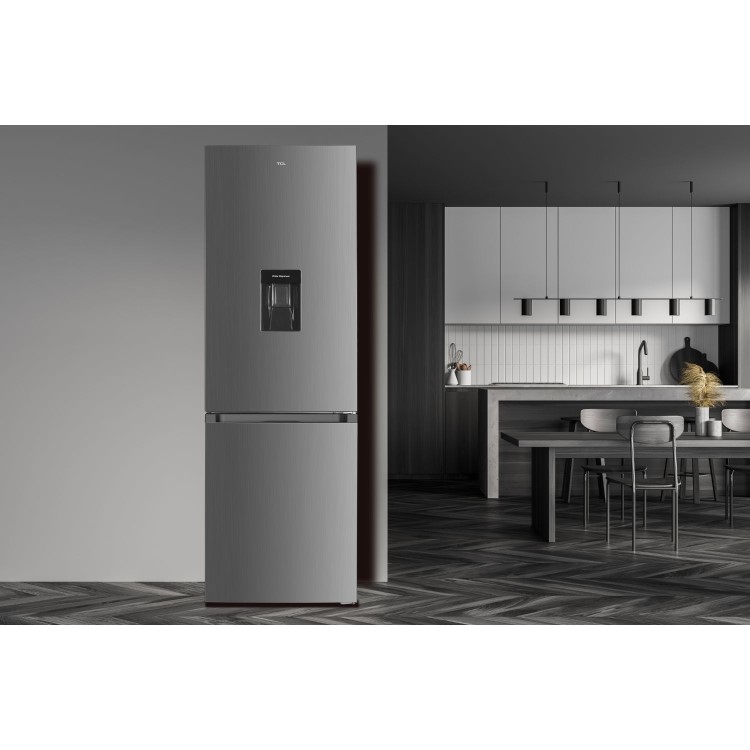 TCL 291 Litre 70/30 Freestanding Fridge Freezer - Stainless steel