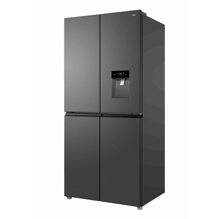 TCL 466 Litre Four Door American Fridge Freezer with Water Dispenser - Dark Silver